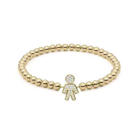 Personalize Baby Name Bracelet Figaro Chain Smooth Bangle Link Gold Tone No  Fade Safty Jewelry 12cm